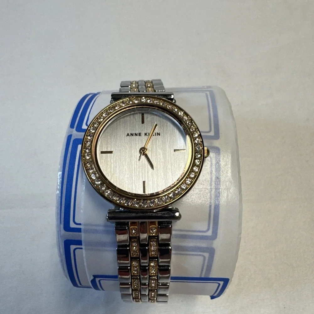 Anne Klein Women's Swarovski Crystal Two-Tone Silver And Gold Tone Finish